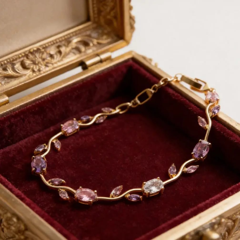 Tulip Bracelet – Premium Quality Stainless Steel Elegant Bracelet for Women  golden base