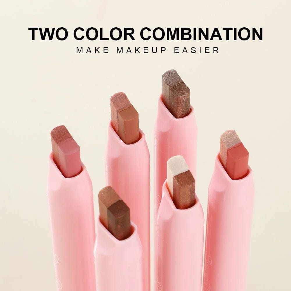 Dragon Ranee 2 Color Eyeshadow Stick - Dual Shade Makeup Pen Double Color Shimmer Matte Eye Shadow Cosmetics For Women Beauty Smooth Blend - Shade 5