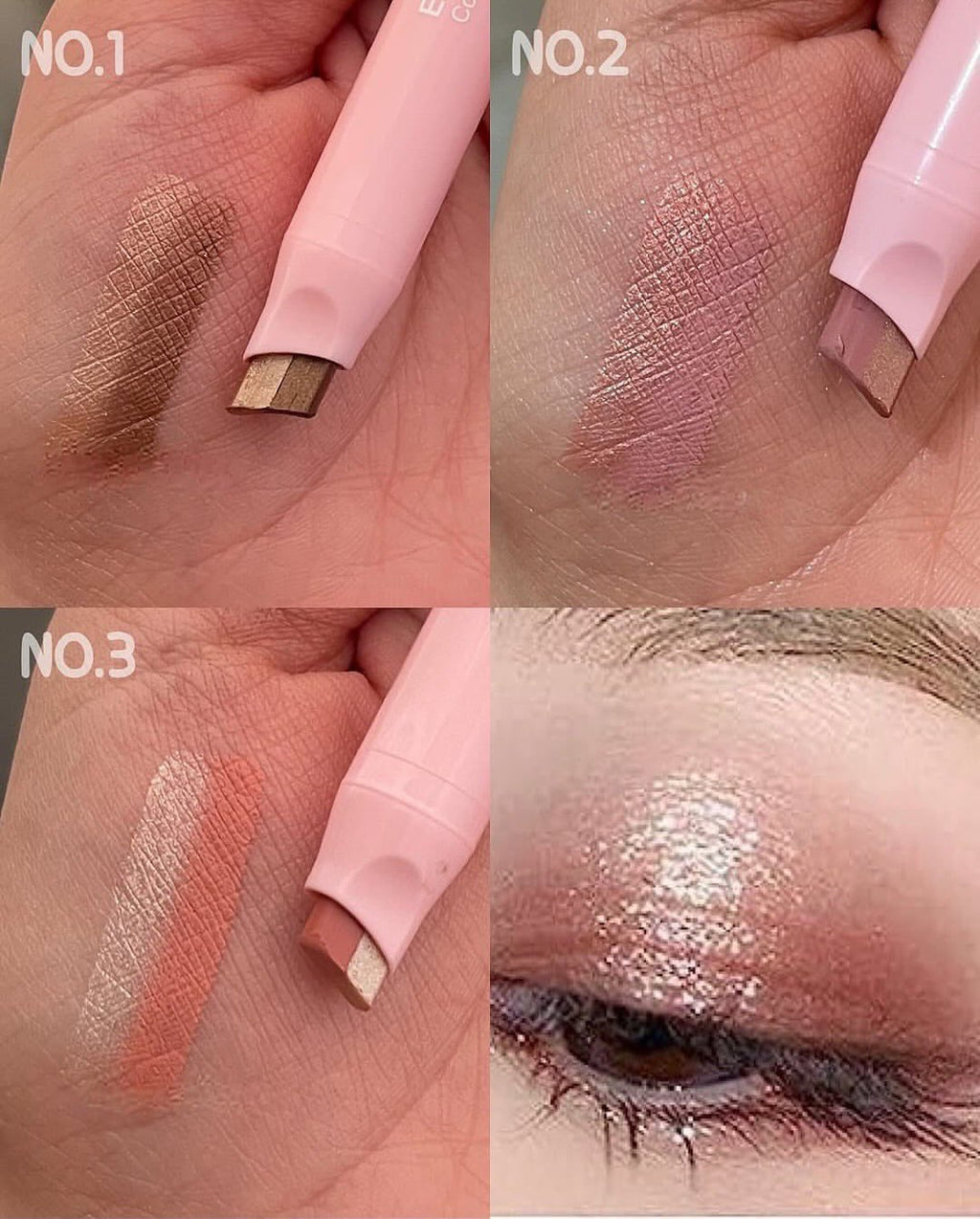 Dragon Ranee 2 Color Eyeshadow Stick - Dual Shade Makeup Pen Double Color Shimmer Matte Eye Shadow Cosmetics For Women Beauty Smooth Blend - Shade 5