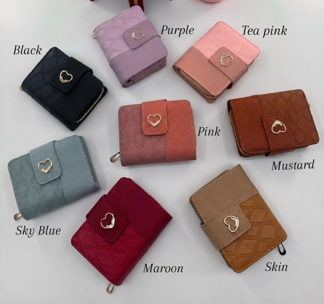 Premium Imported Ladies Check Flap Wallet with Zipper & Card Slots