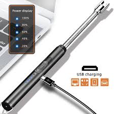Rechargeable Arc Light Metal | Kitchen USB Arc Lighter With Hanging Hook | Metal Rechargeable Light
