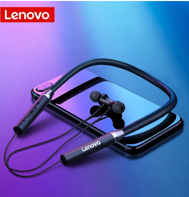 Lenovo HE05X Wireless Bluetooth Neckband Earphones – Magnetic Sports Earbuds with HD Sound & Built-in Mic