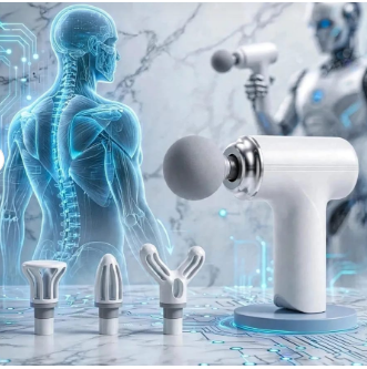 4-in-1 Rechargeable Massage Gun – Multi-Functional Deep Tissue Body Massager with 4 Massage Heads, Type-C Charging & Long Battery Life
