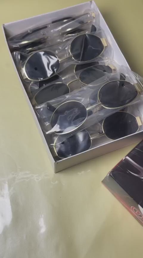 Gold Oval Metal Frame Sunglasses | Retro Fashion Women's Eyewear